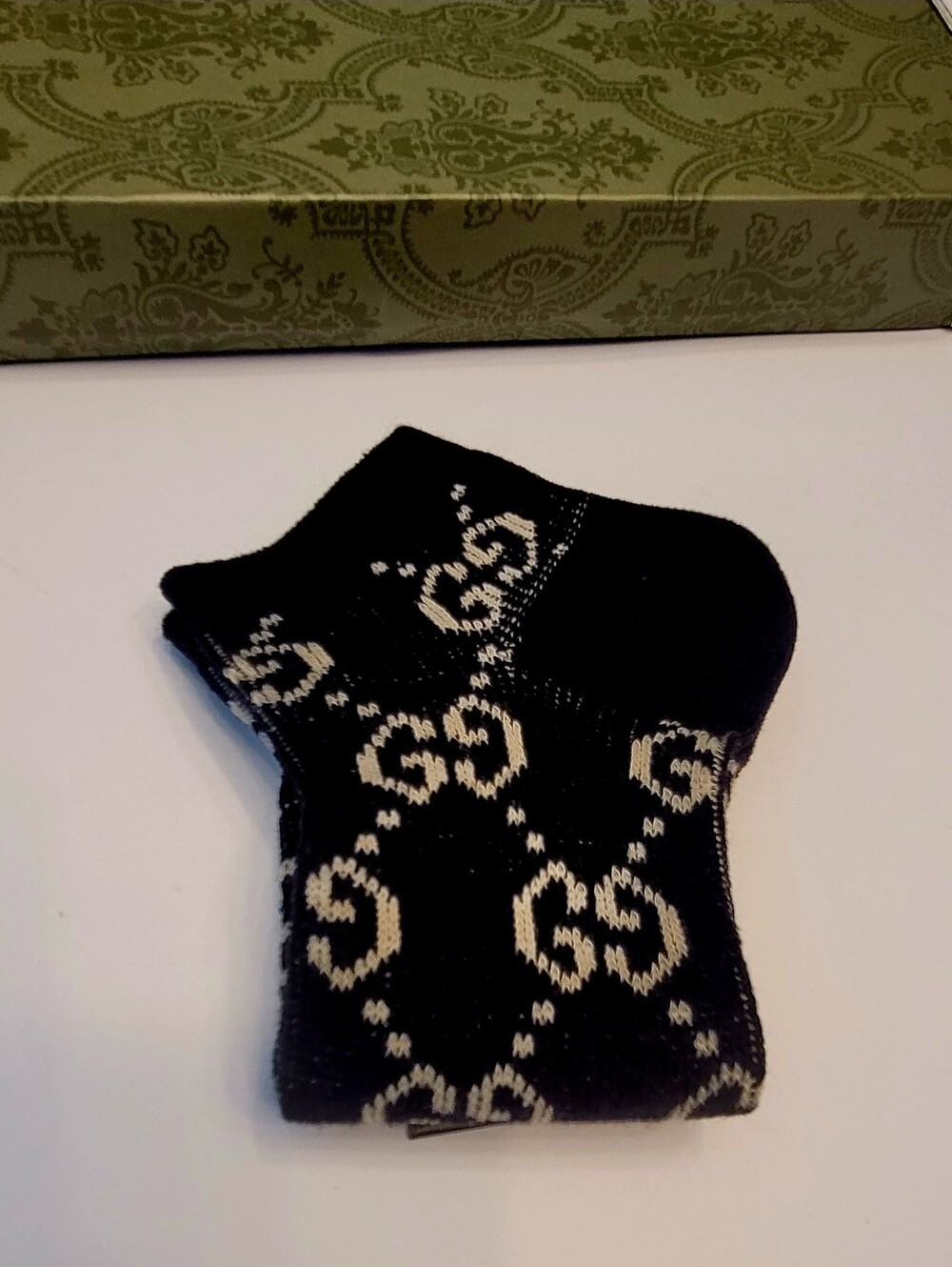 🇮🇹Gucci Black & White GG🧦 Ankle Sock✨️ - Picture 7 of 7